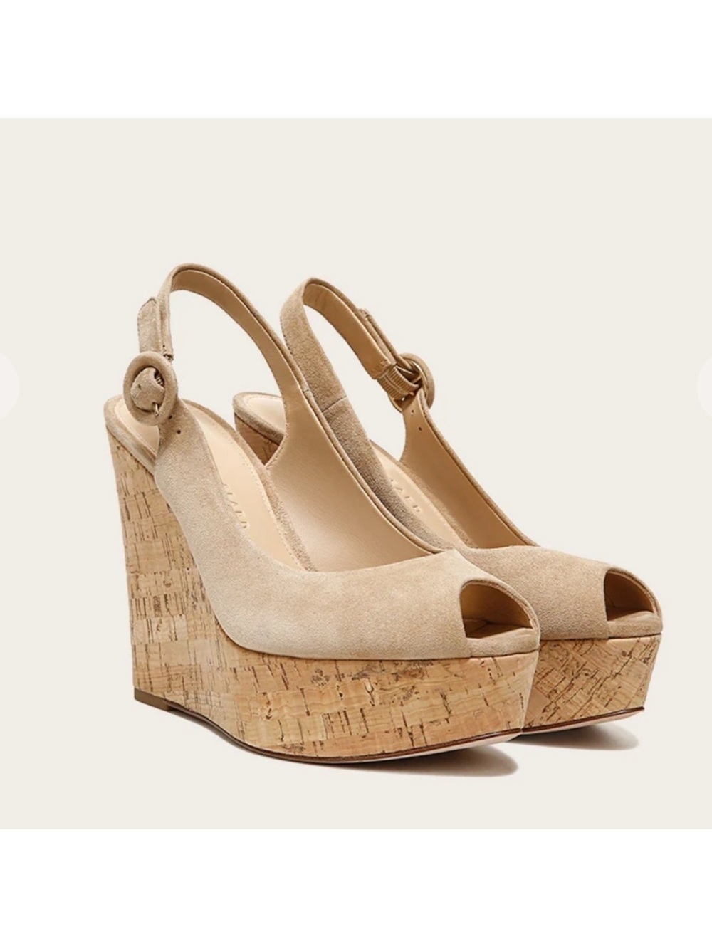Veronica Beard Dali Suede Peep Toe Wedge Sandal 7.5 - Picture 2 of 11